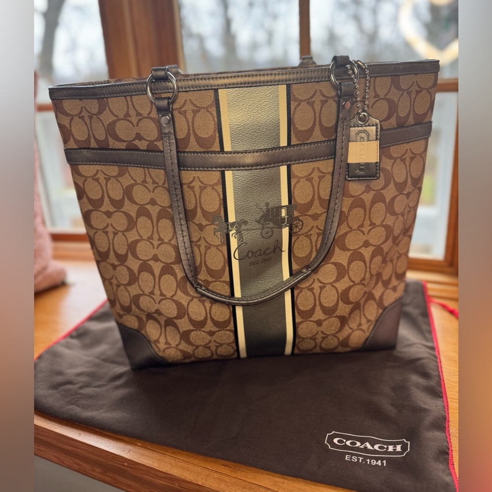 Large Leather Coach Tote/Shoulder Bag